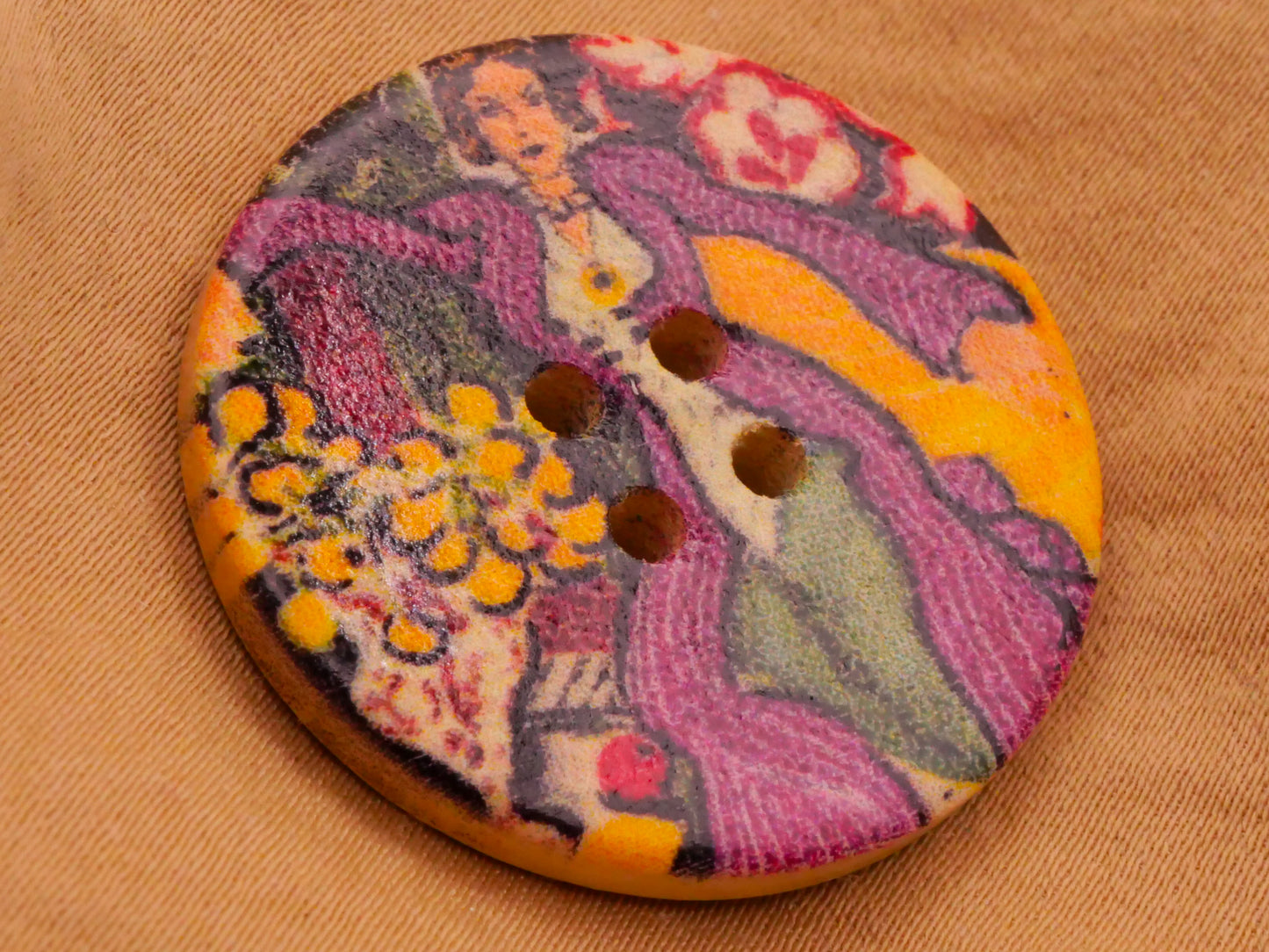 Henri Matisse Paintings Wood Set of Four Buttons 33mm