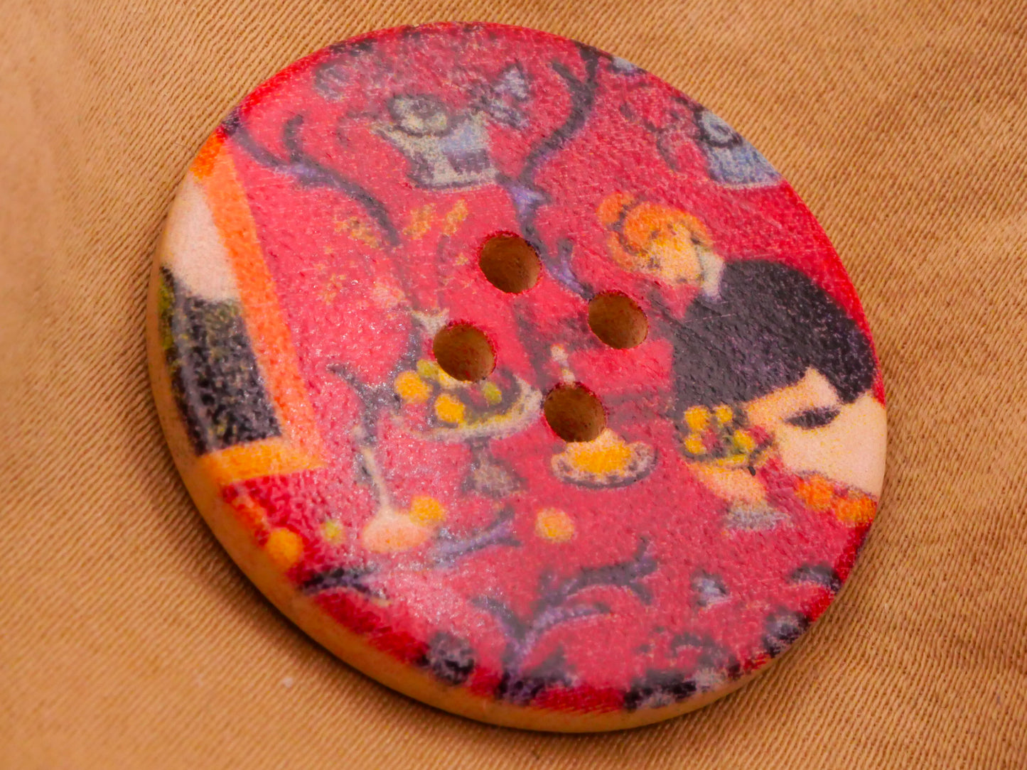 Henri Matisse Paintings Wood Set of Four Buttons 33mm