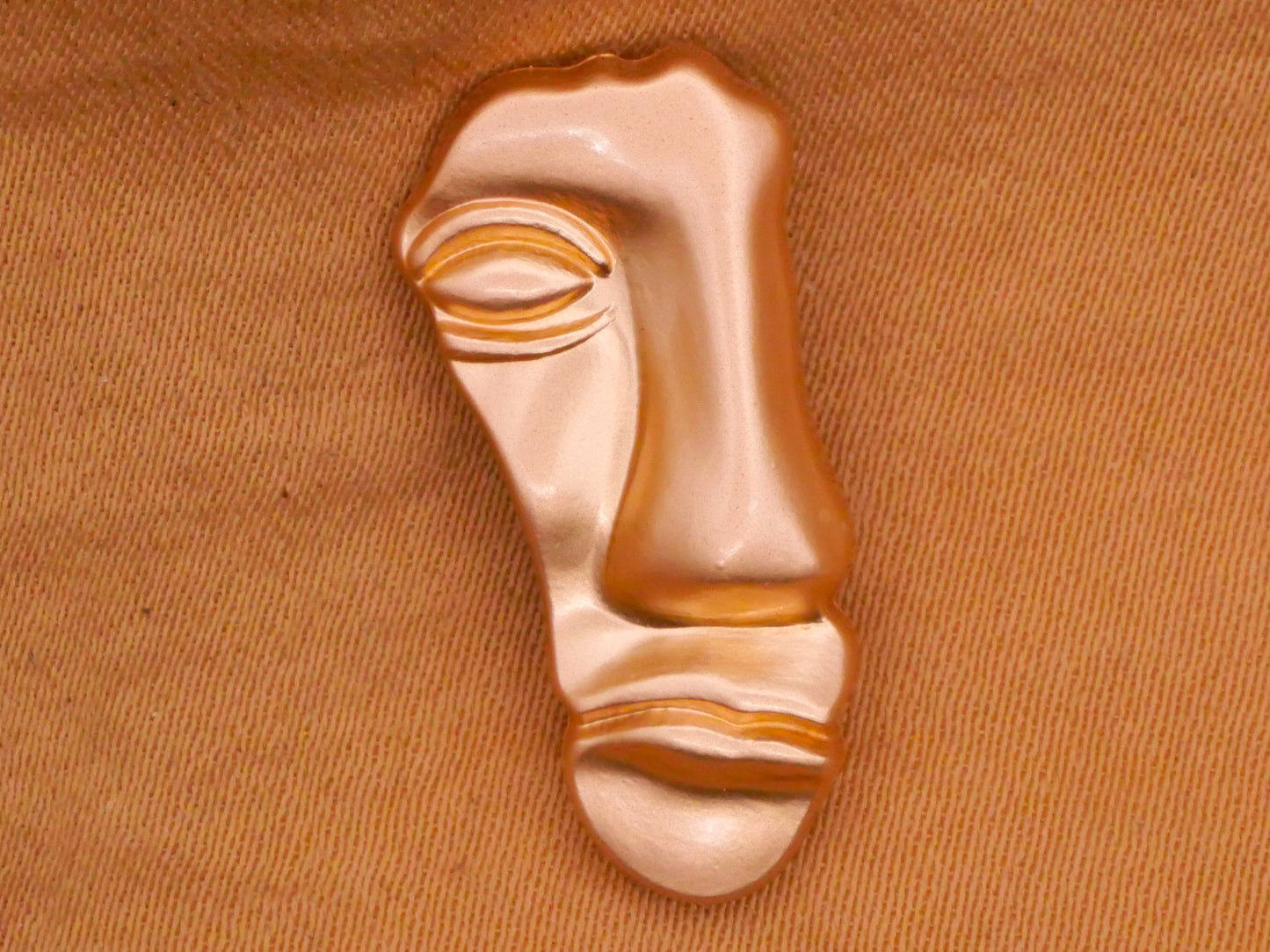 Face Broken Sculpture Art Inspired Metal Button 11x23mm