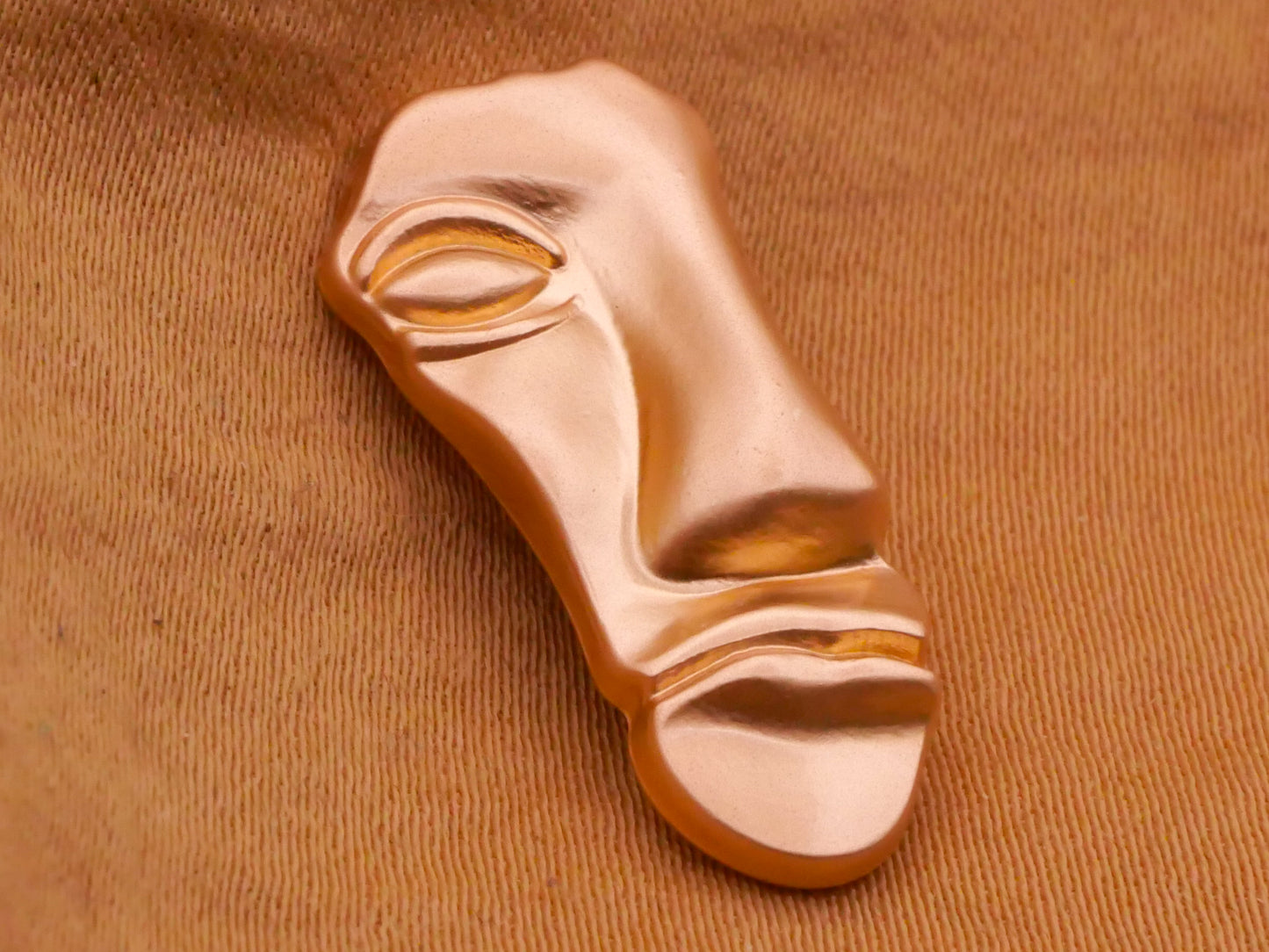 Face Broken Sculpture Art Inspired Metal Button 11x23mm