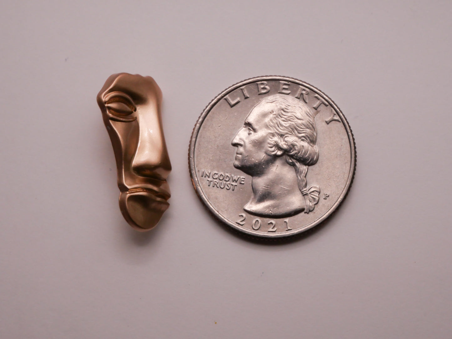 Face Broken Sculpture Art Inspired Metal Button 11x23mm