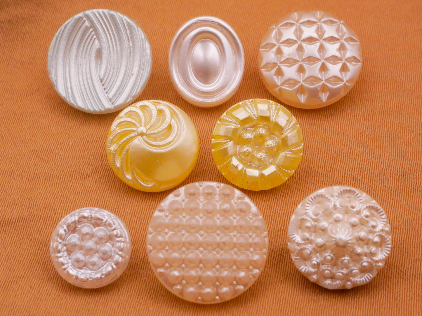 Pearlized Finish Vintage Glass Button Various 9-14mm