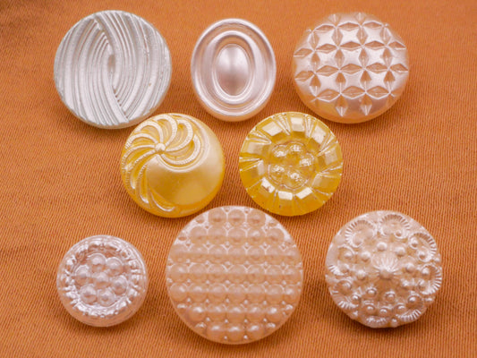 Pearlized Finish Vintage Glass Button Various 9-14mm