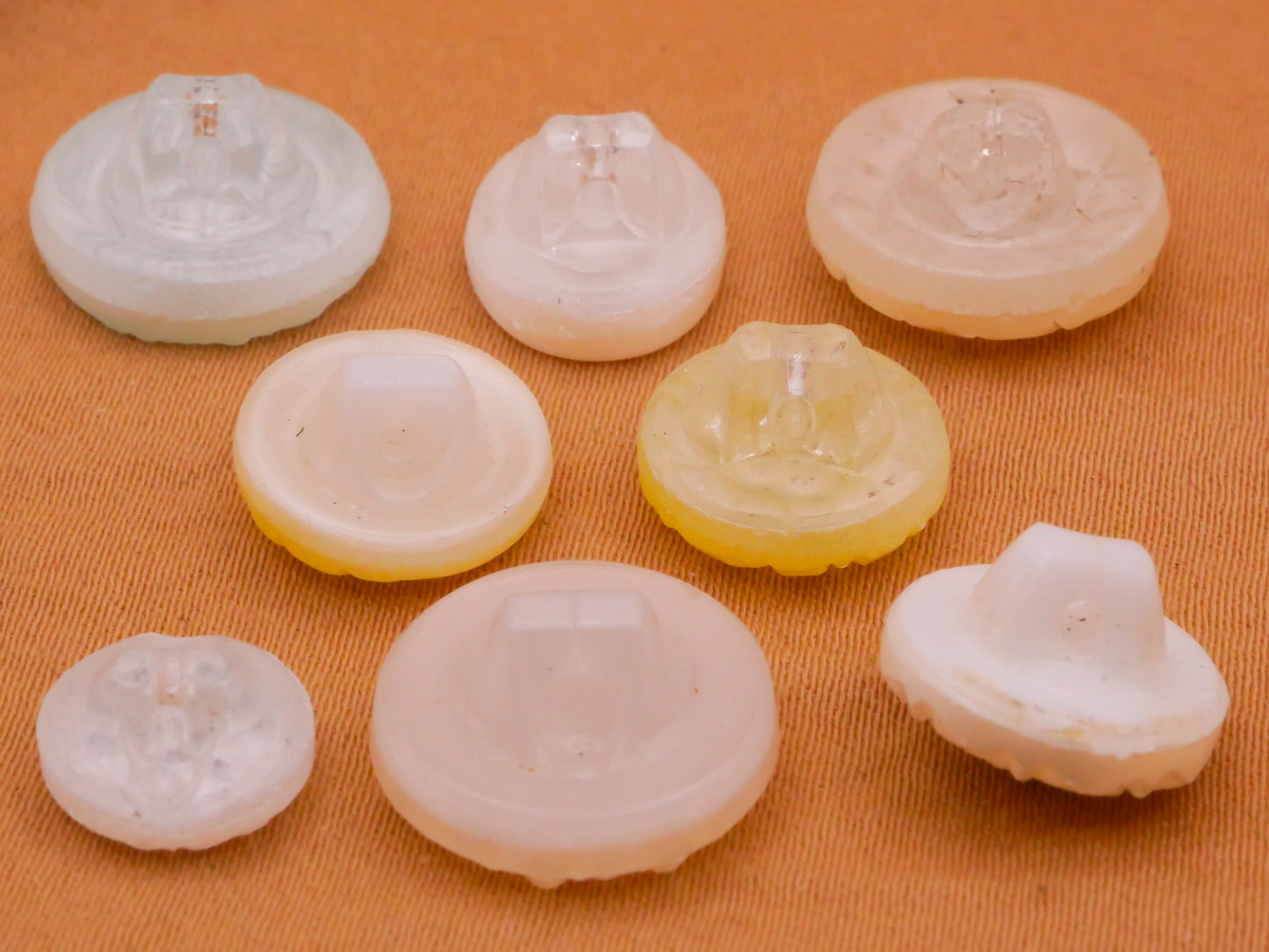Pearlized Finish Vintage Glass Button Various 9-14mm