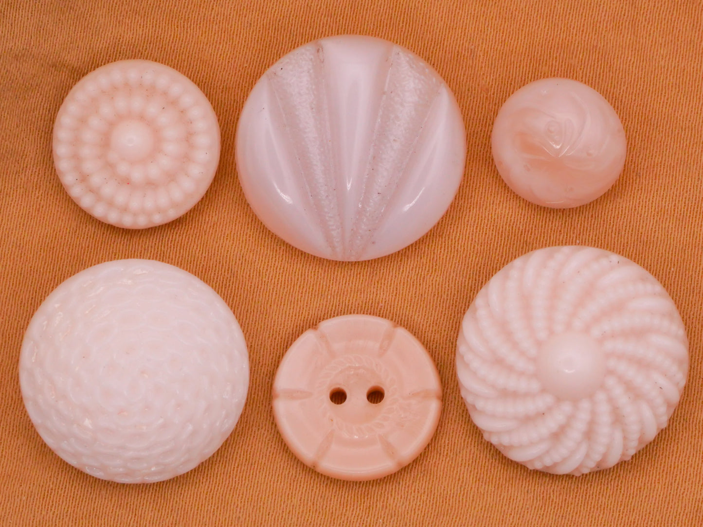 Ocean Inspired Pale Pink Vintage Glass Button Various 11-19mm