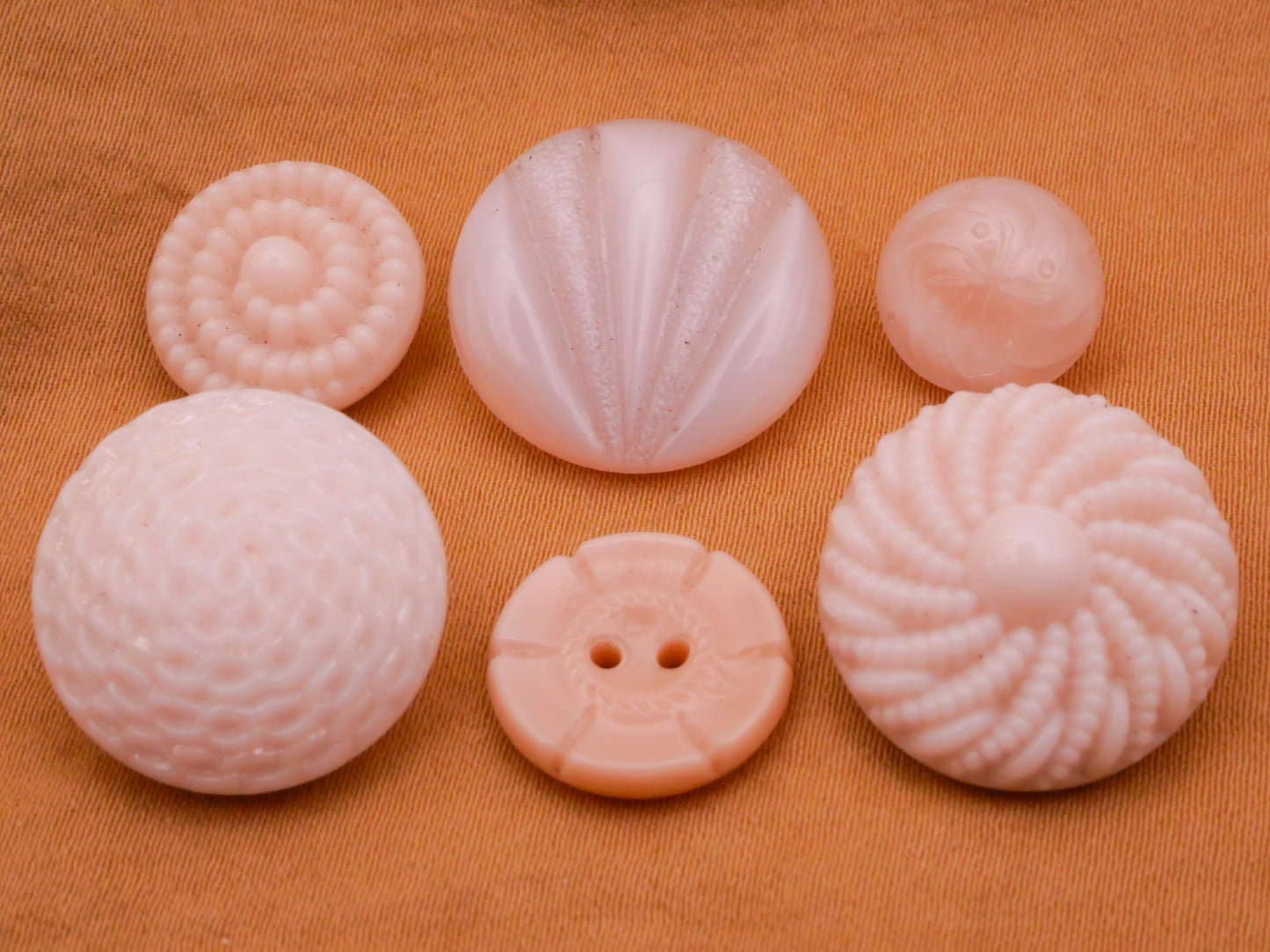 Ocean Inspired Pale Pink Vintage Glass Button Various 11-19mm