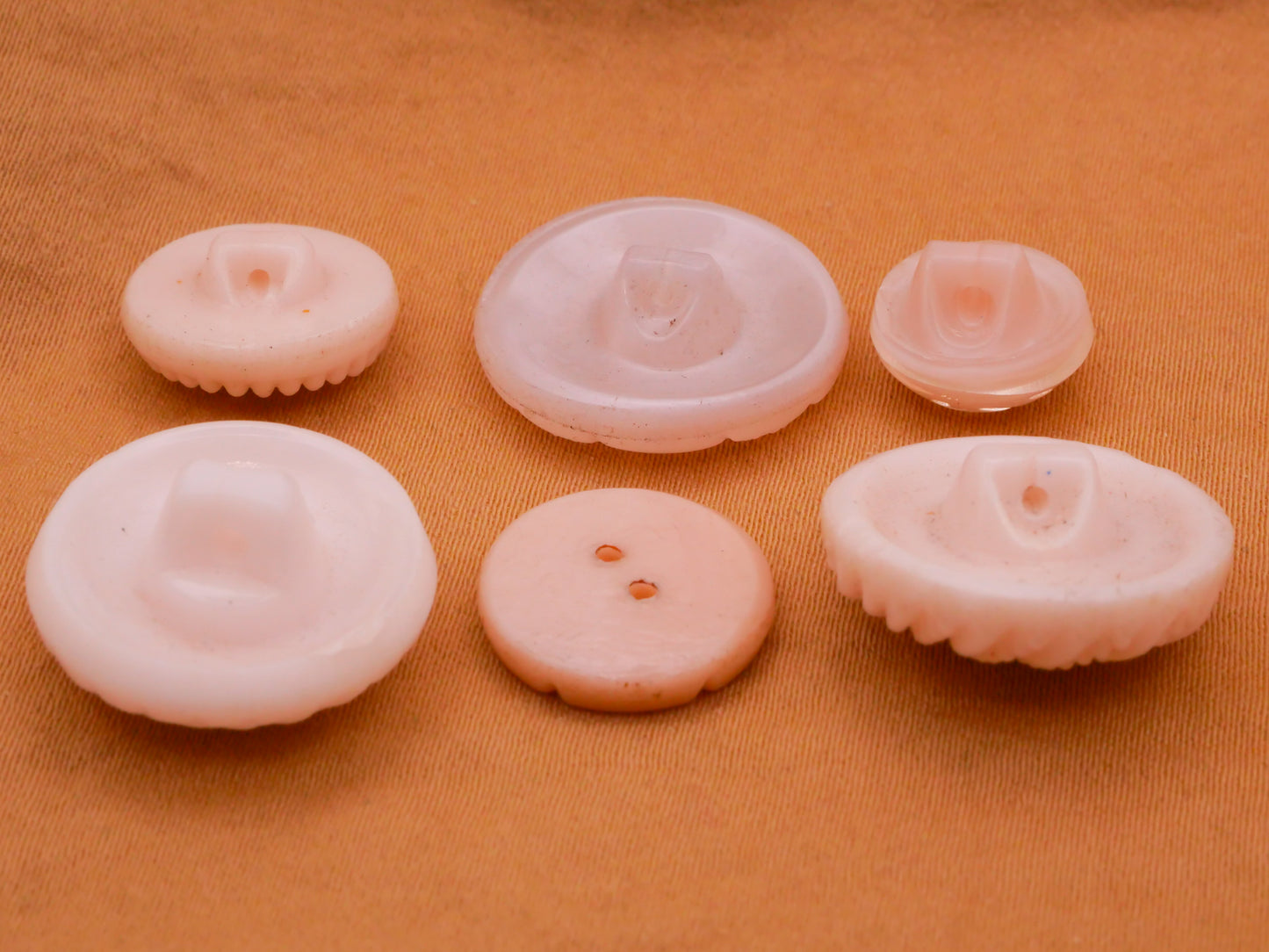Ocean Inspired Pale Pink Vintage Glass Button Various 11-19mm