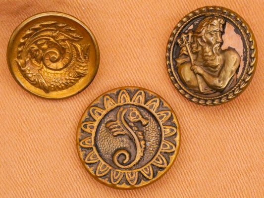 Ocean Nautical Brass Metal Button Various 17-19mm