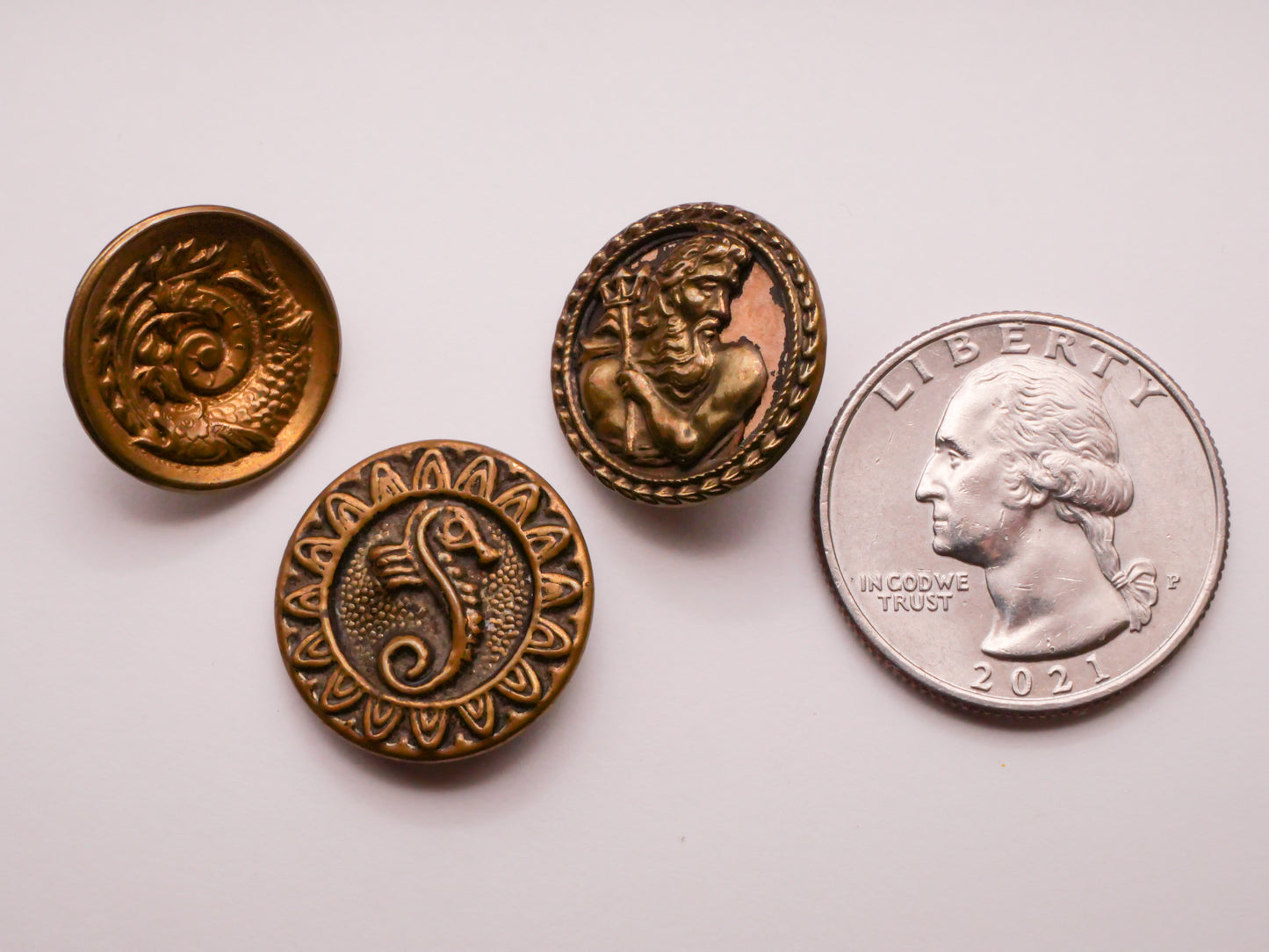 Ocean Nautical Brass Metal Button Various 17-19mm
