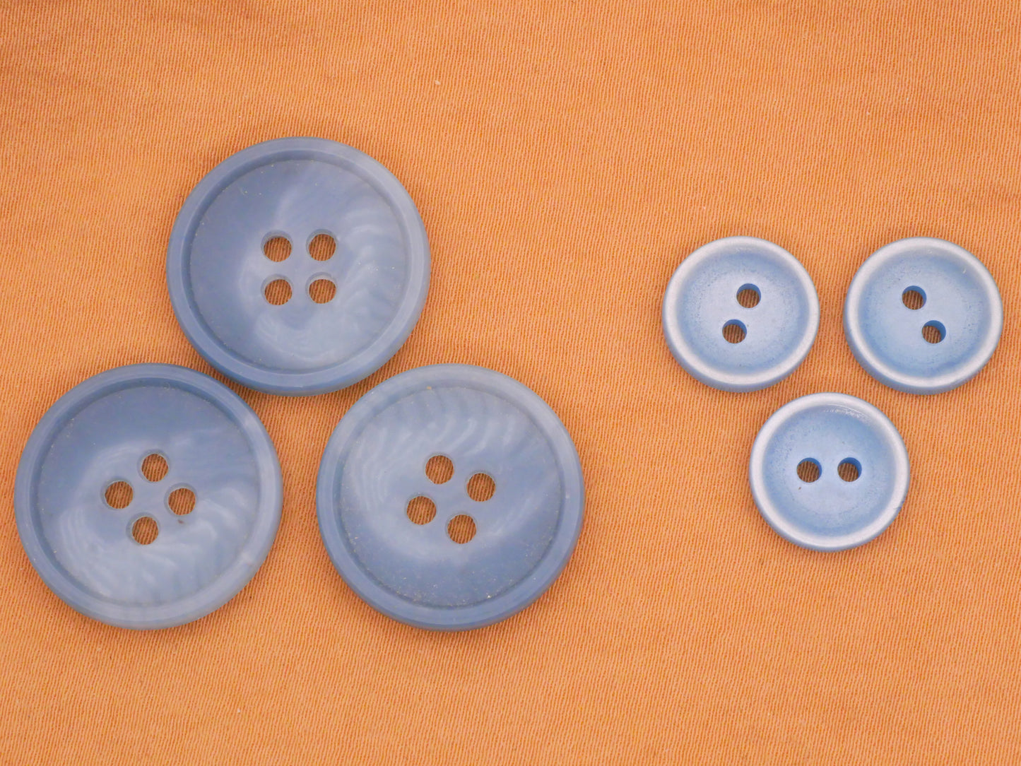 Cloudy Blue Waters Vintage Plastic Set of Three Buttons Various 12-20mm