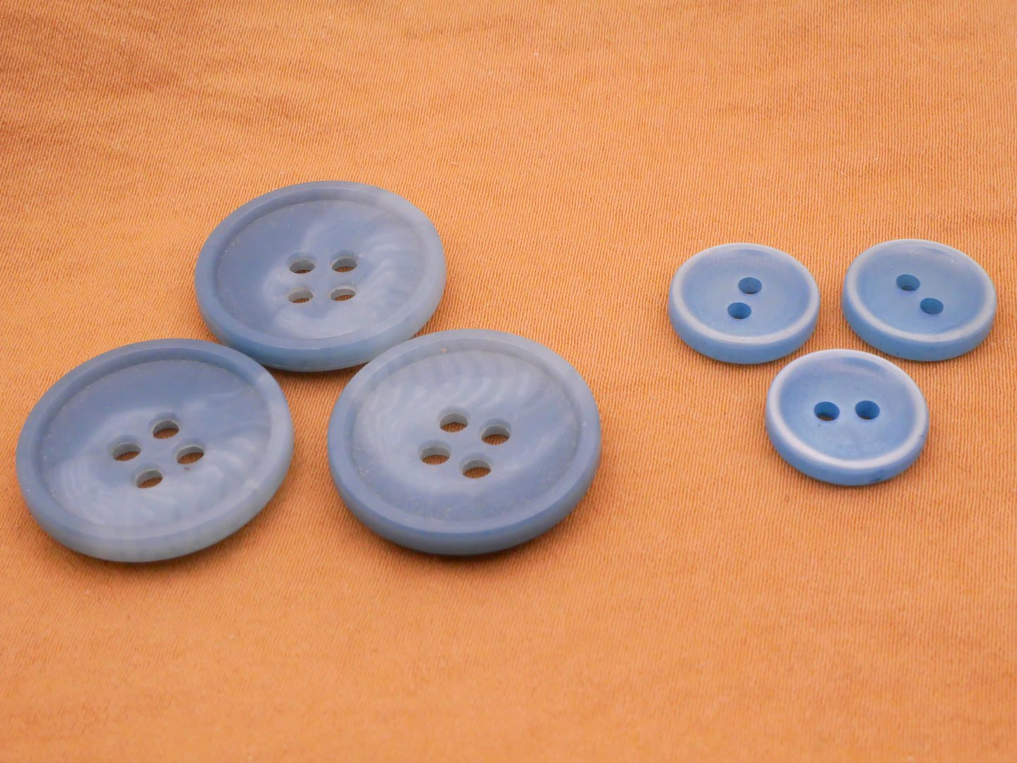 Cloudy Blue Waters Vintage Plastic Set of Three Buttons Various 12-20mm