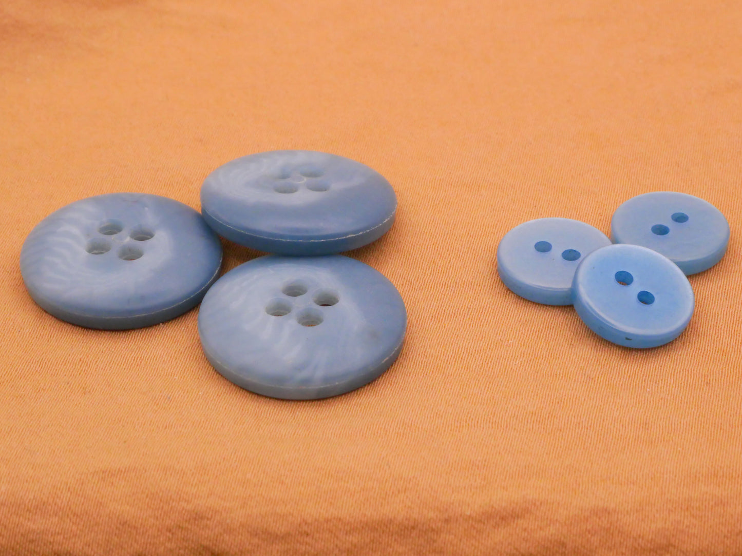 Cloudy Blue Waters Vintage Plastic Set of Three Buttons Various 12-20mm