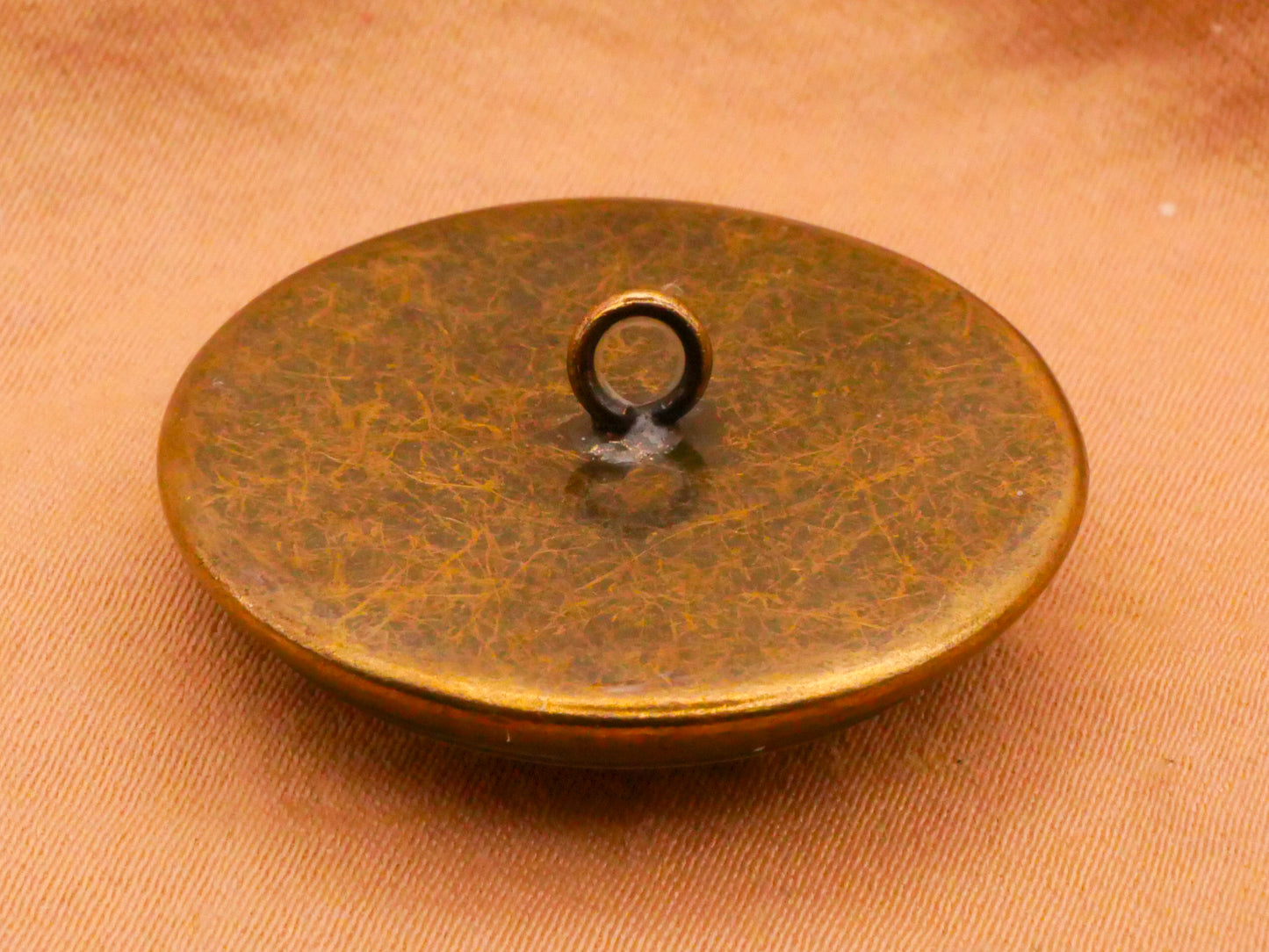 Mermaid Harp Painting Glass Dome Bronze Metal Button 28mm