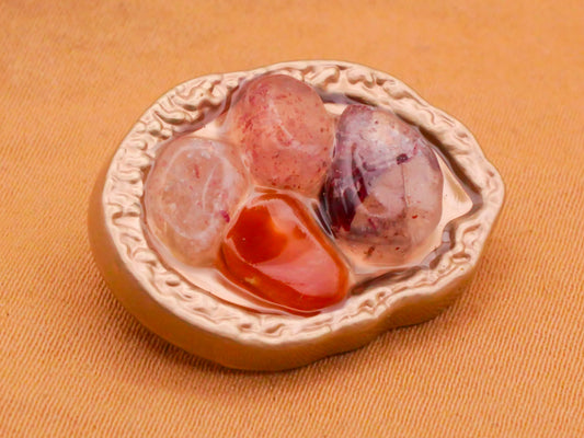 Rocks Stones Embedded Soft Gold Metal Button 18x25mm