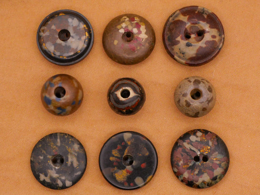 Rock Look Composition Fleck Early Plastic Button Various 12-19mm