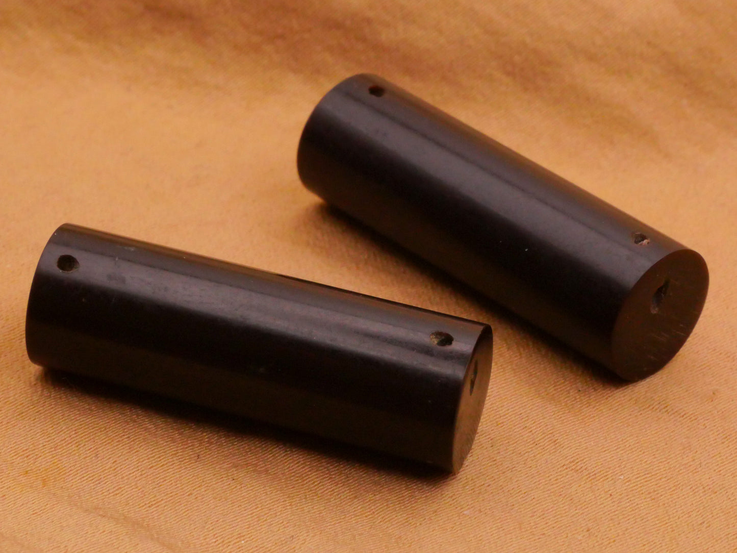 Log Look Chocolate Brown Bakelite Plastic Paid of Embellishments 10x30mm