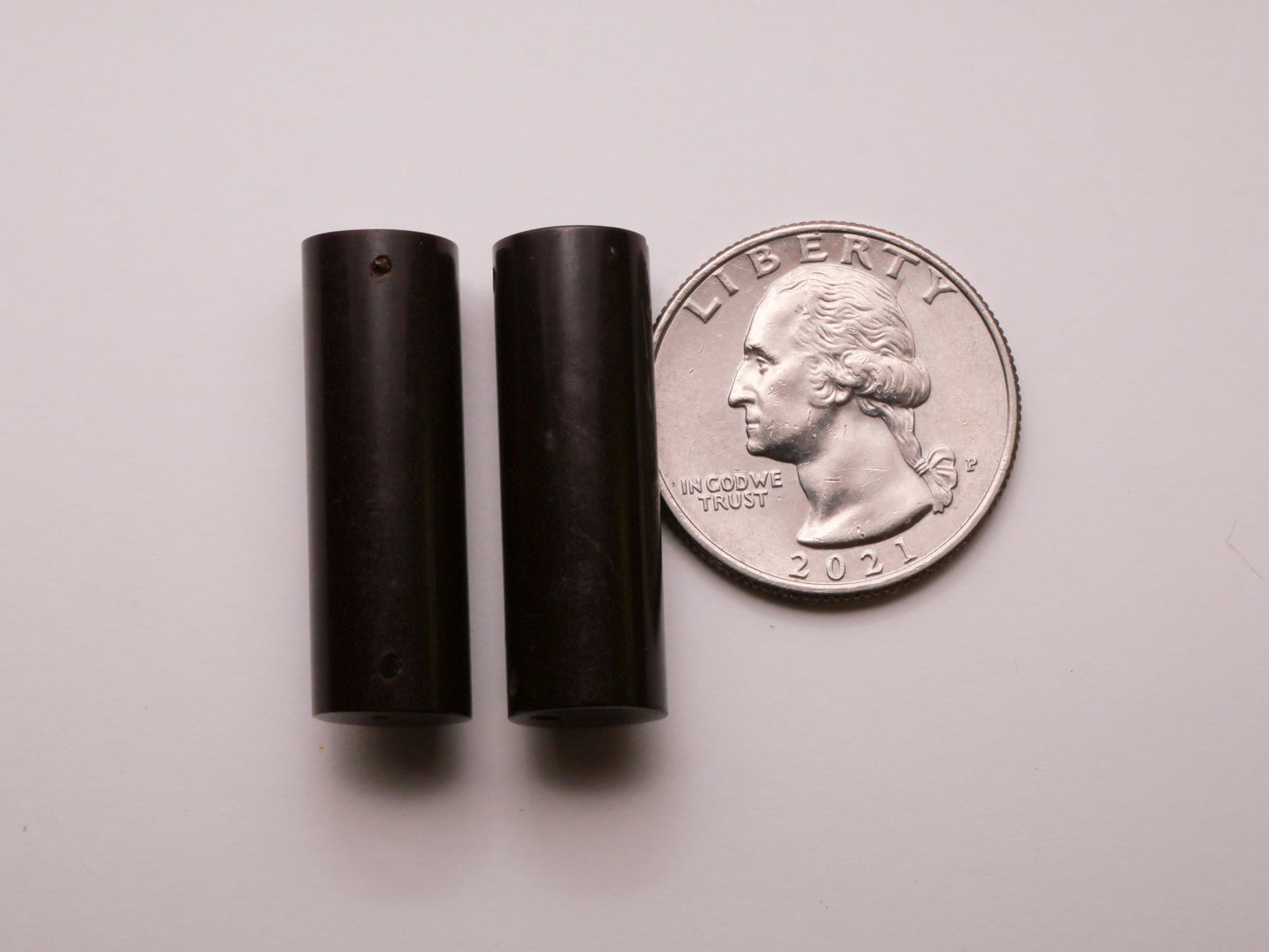 Log Look Chocolate Brown Bakelite Plastic Paid of Embellishments 10x30mm