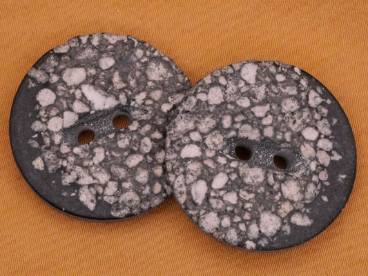 Stone Gravel Look Grey Plastic Pair of Buttons 25mm