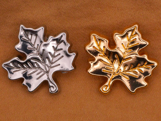 Maple Leaf Shiny Metal Button Various 21mm