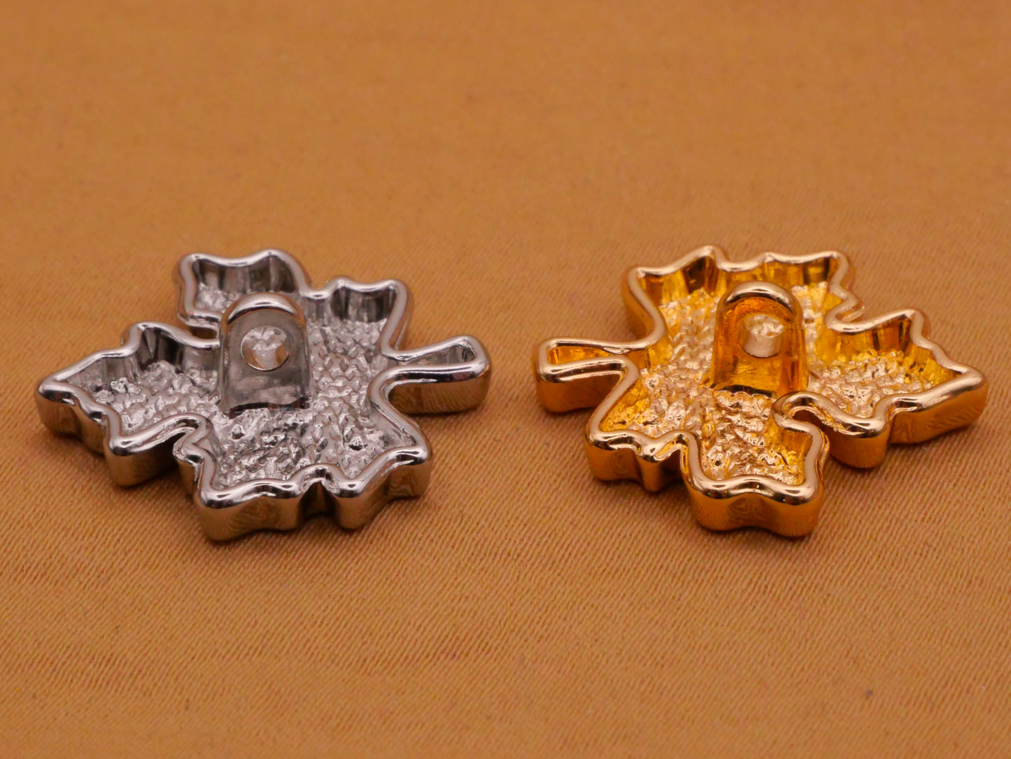 Maple Leaf Shiny Metal Button Various 21mm