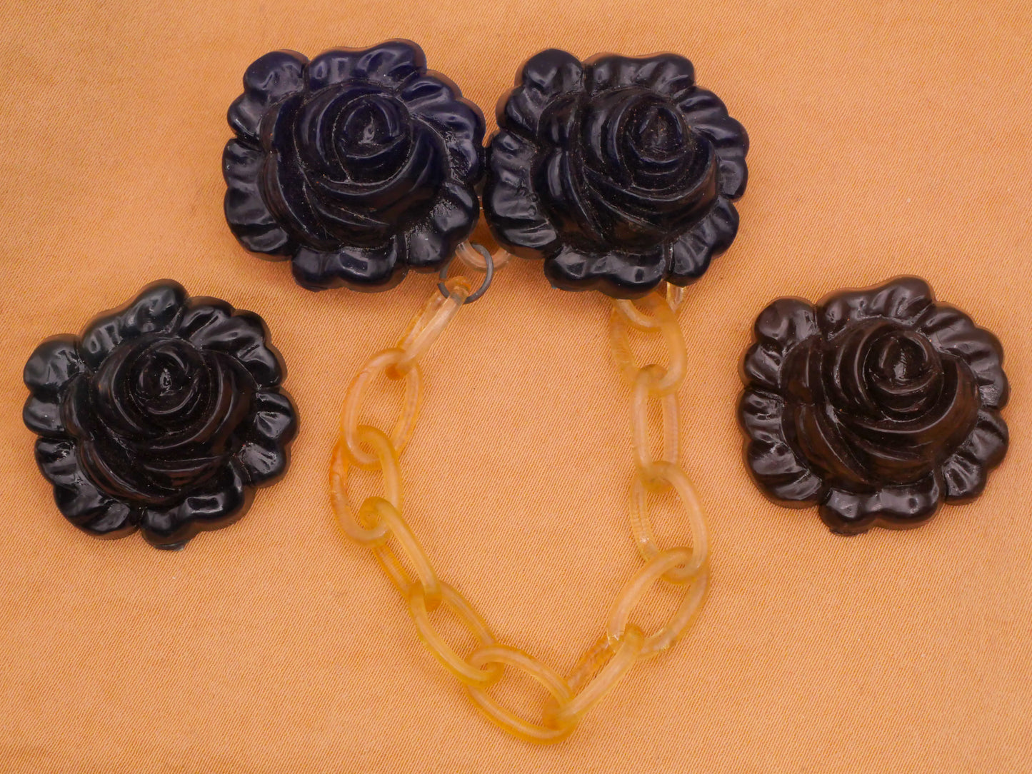 Rose Vintage Early Plastic Button or Brooch Various 25-52mm