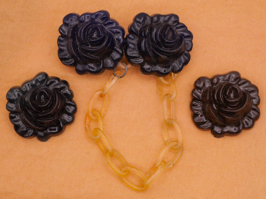 Rose Vintage Early Plastic Button or Brooch Various 25-52mm