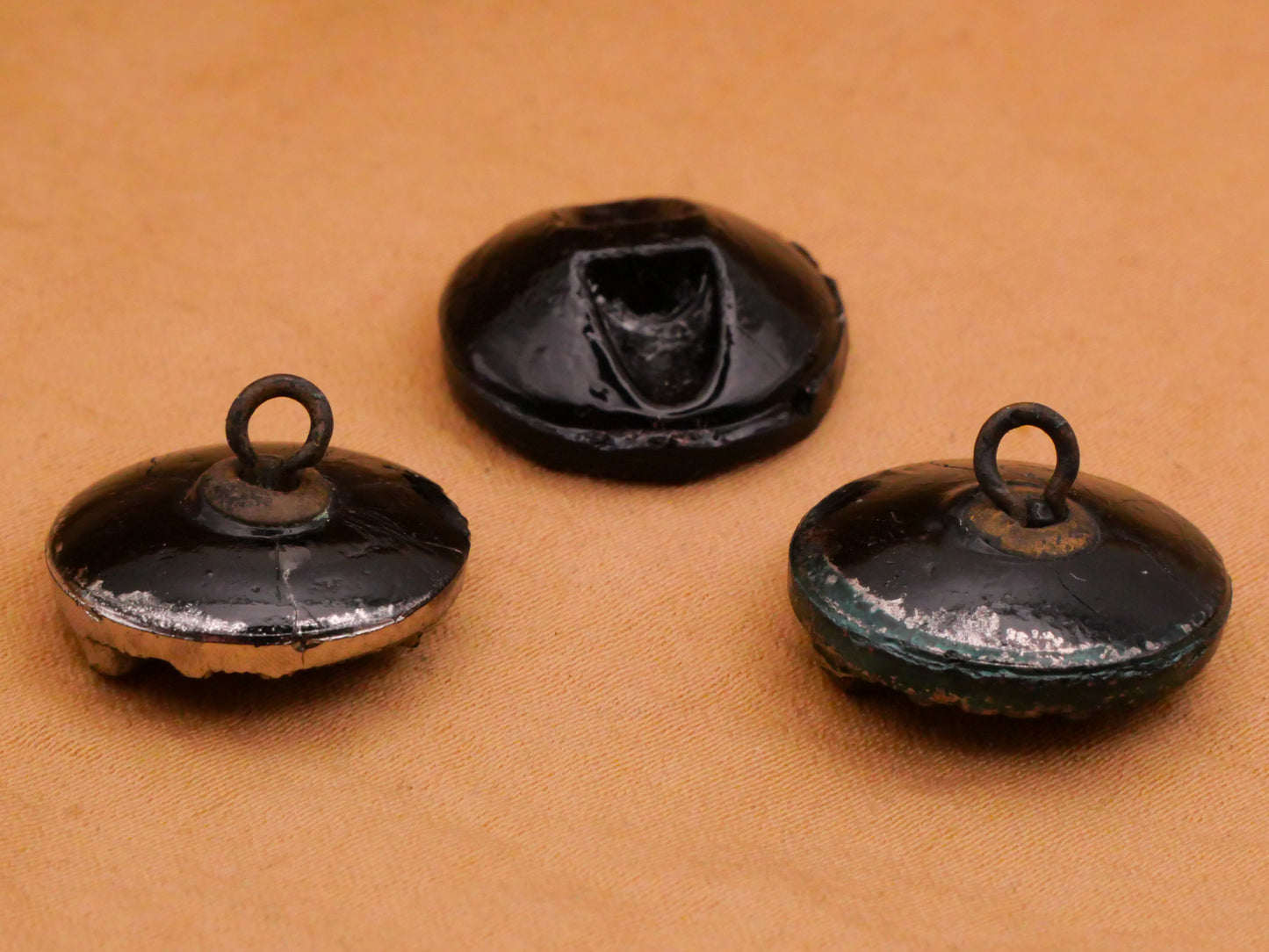 Horse Design Antique Black Glass Button Various 17mm