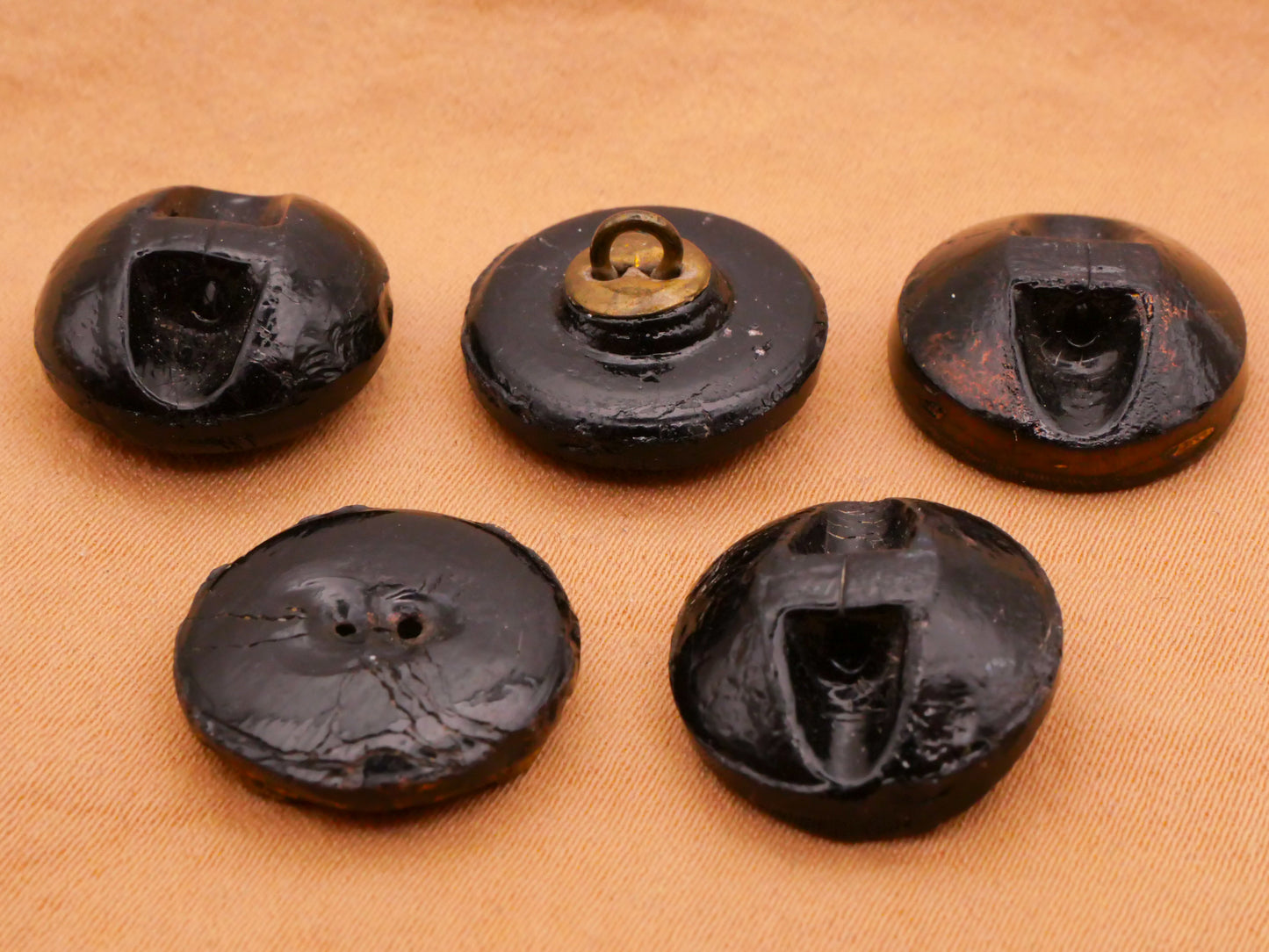Mirror Symmetry Black Gold Glass Button Various 16mm
