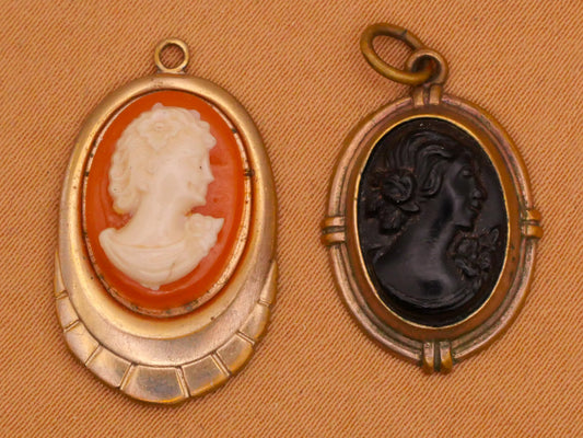 Cameo Portrait Woman Flower Metal Pendant Charm Embellishment Various 14-24mm