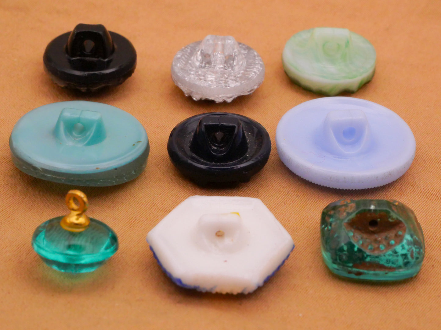 Ocean Inspired Vintage Glass Button Various 10-18mm