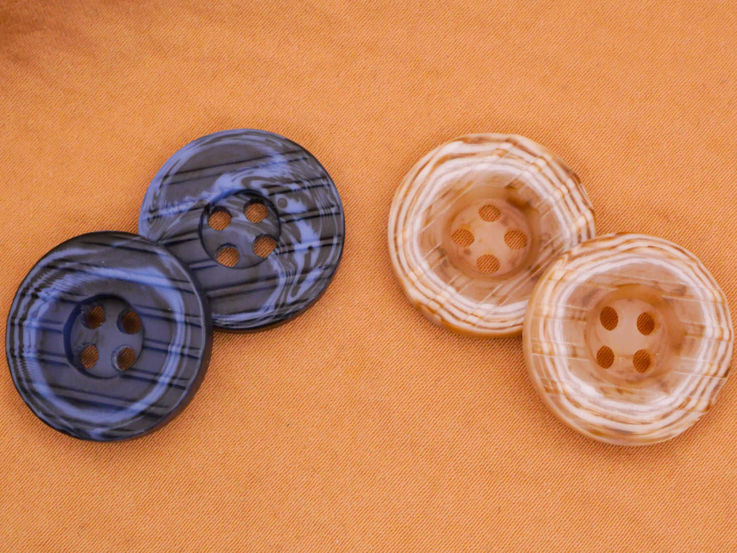 Ocean or Sand Two-Tone Plastic Pair of Buttons Various 20mm
