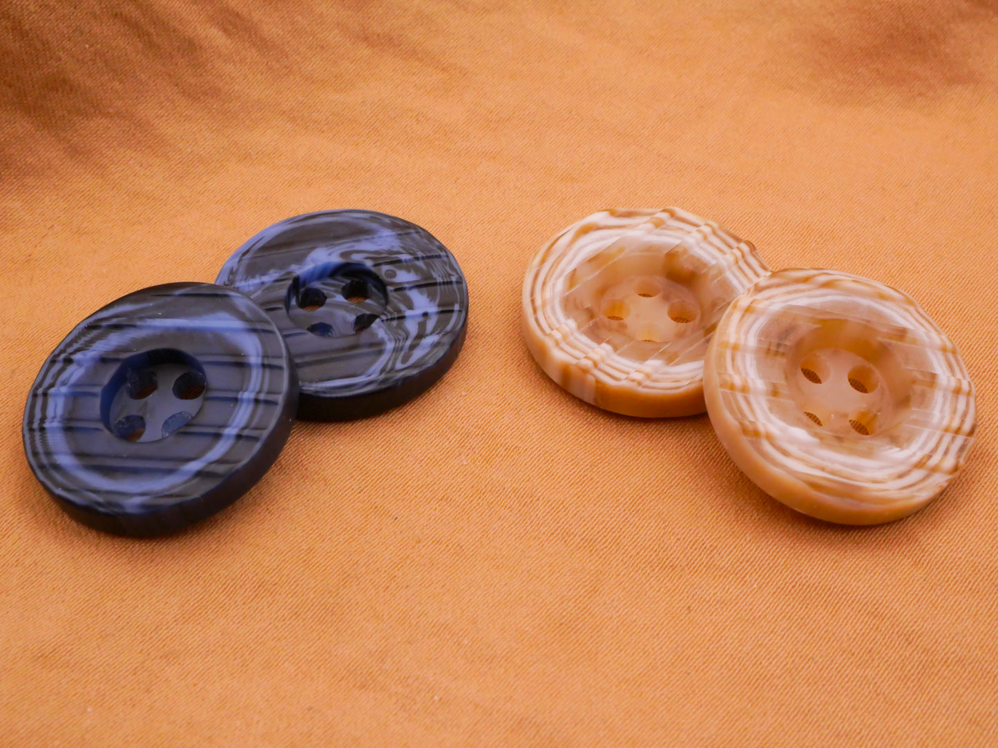 Ocean or Sand Two-Tone Plastic Pair of Buttons Various 20mm