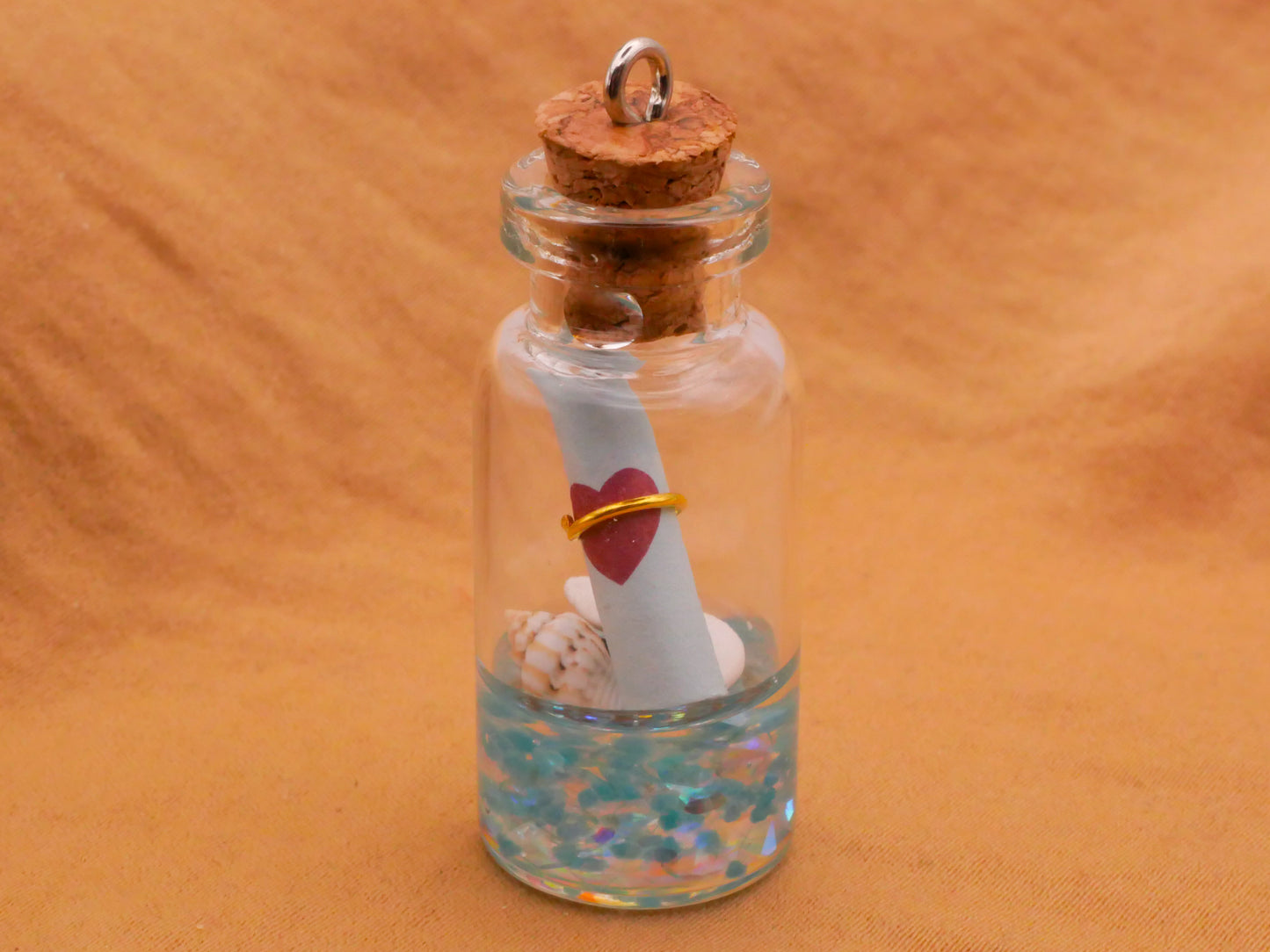 Message in a Bottle Glass Cork Pendant Charm Embellishment 16x42mm