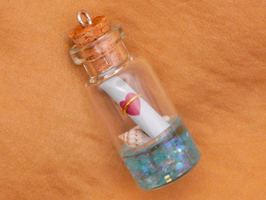 Message in a Bottle Glass Cork Pendant Charm Embellishment 16x42mm