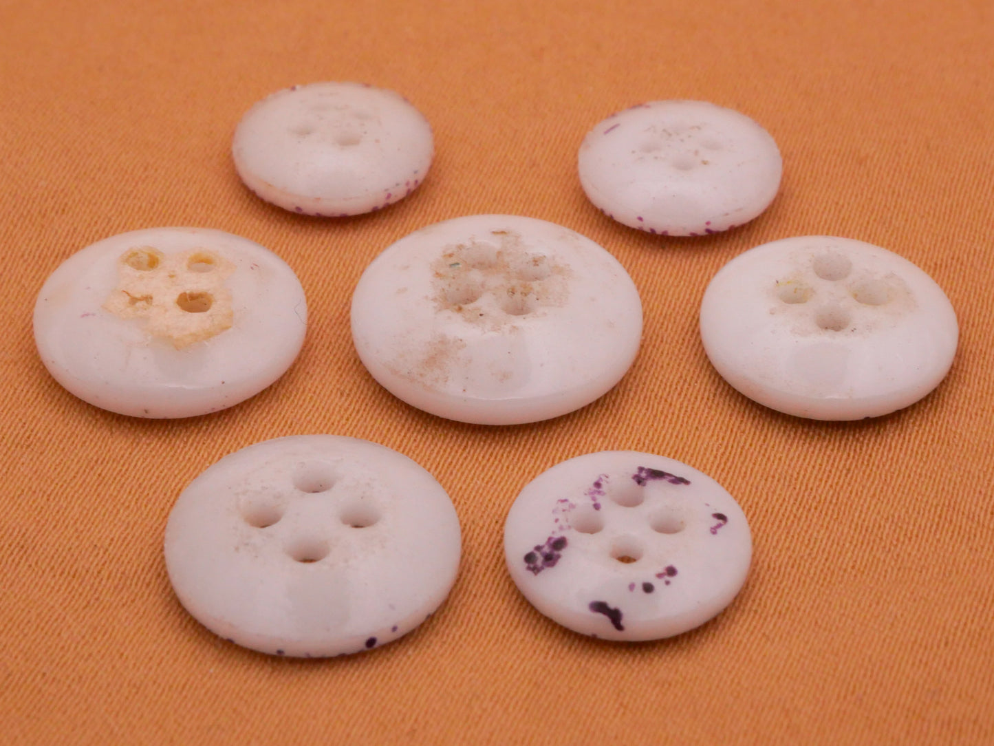 Purple Calico China Button Various 10-14mm