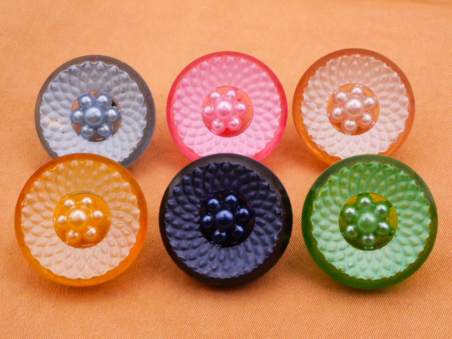 Frosted Pearl Center Celluloid Early Plastic Button Various 18mm