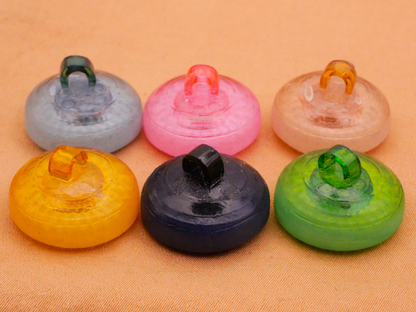 Frosted Pearl Center Celluloid Early Plastic Button Various 18mm