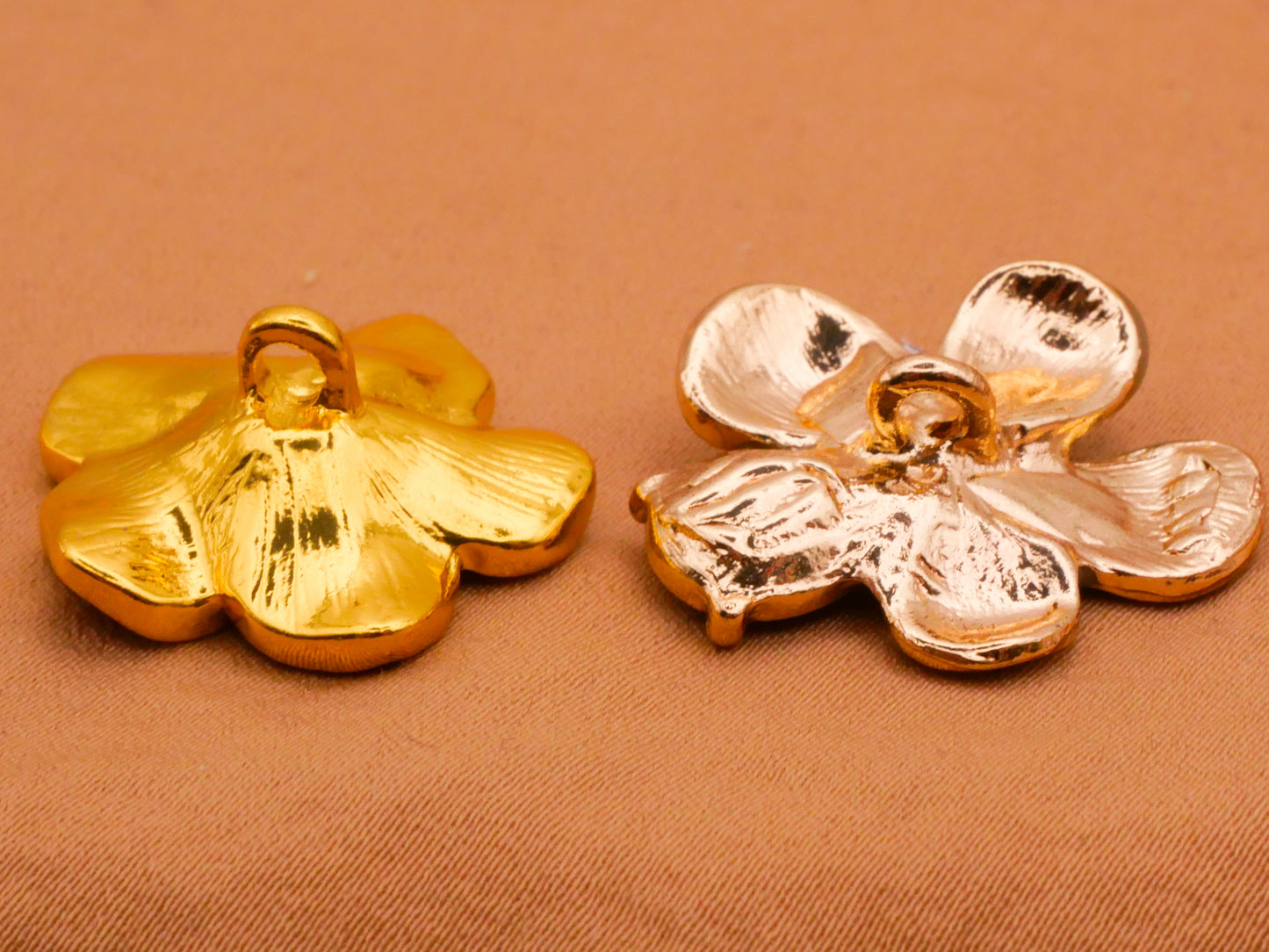Flower Enamel Rhinestone Metal Button Various 22-25mm