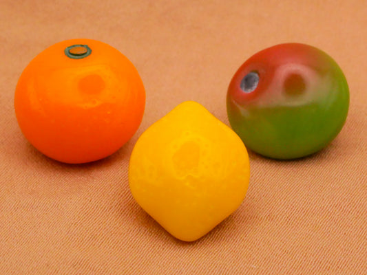Fruit Tropical Vintage Glass Button Various 12-15mm