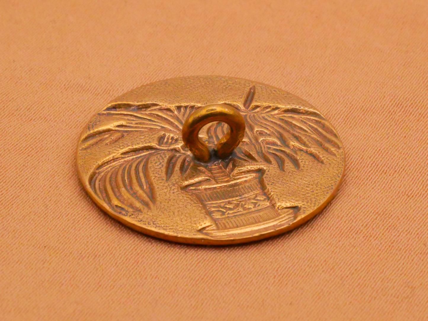 Houseplant Tropical Leaves Potted Plant Metal Button 26mm
