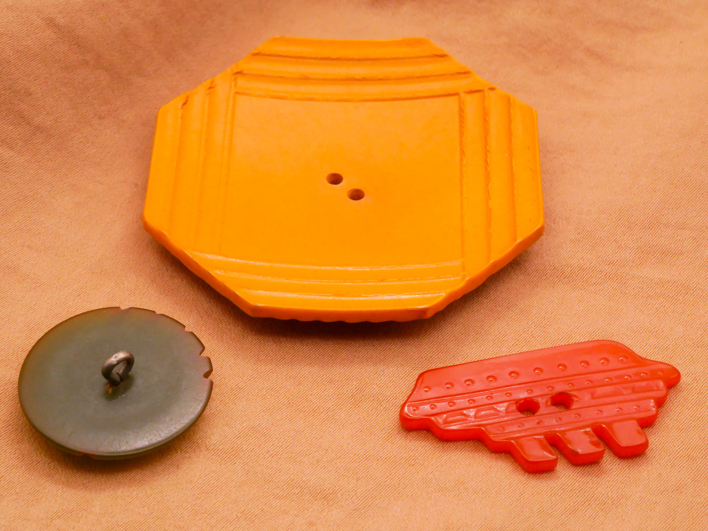 Tropical Inspired Bakelite Early Plastic Button Various 16-49mm