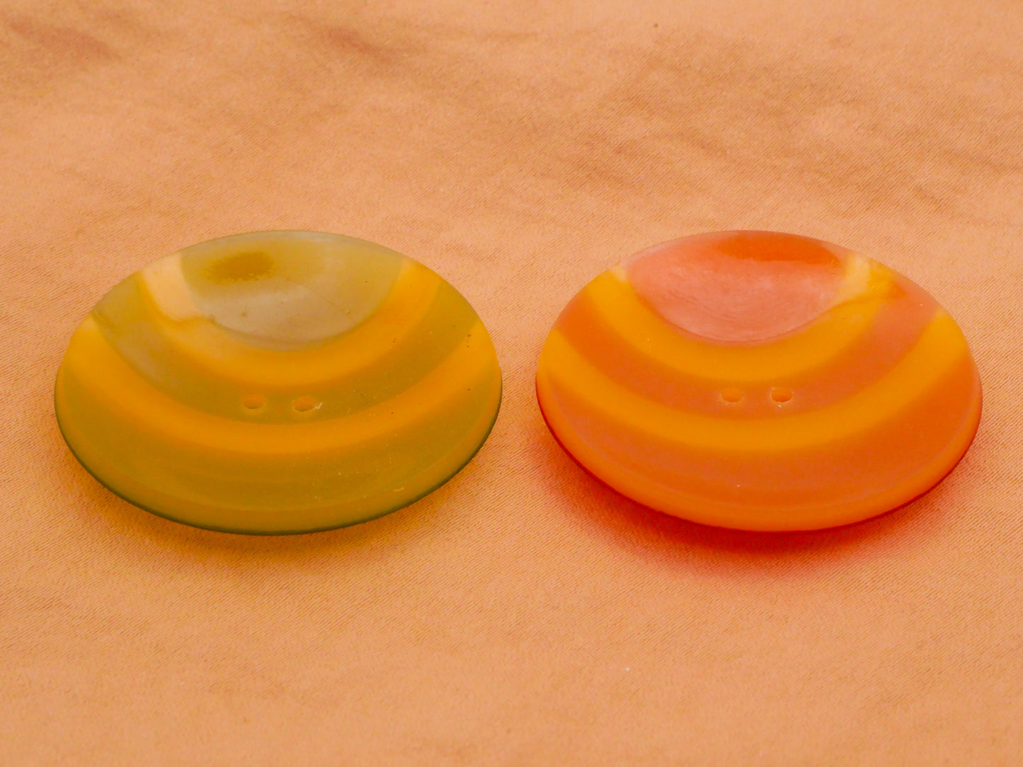 Arch Carved Green or Orange Celluloid Early Plastic Large Button Various 37mm