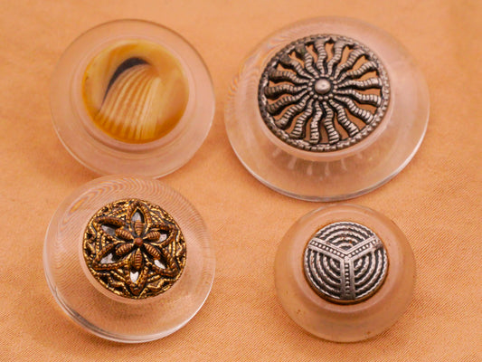 Lucite Center Medallion Vintage Plastic Button Various 18-28mm