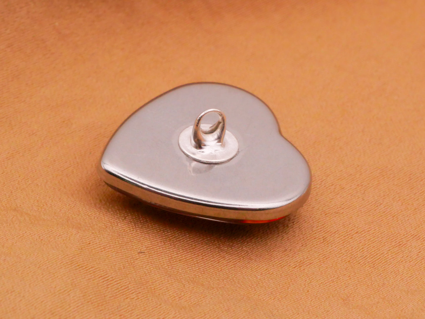 Wave Ocean Sun Landscape Heart Shape Metal Resin Plastic Button 21mm