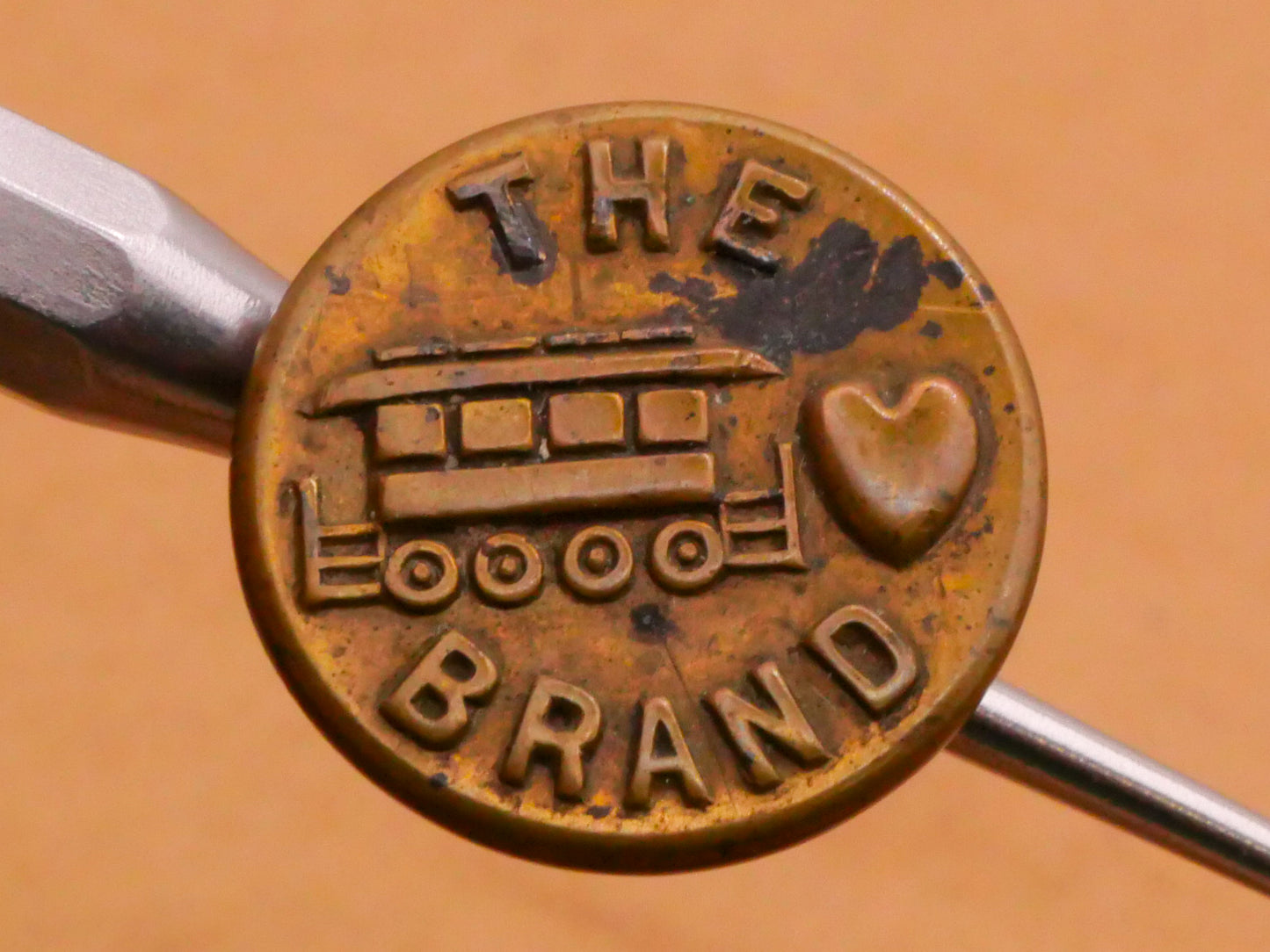 Carhartt Rebus Streetcar Heart Verbal Workwear Brass Metal Button 15-20mm