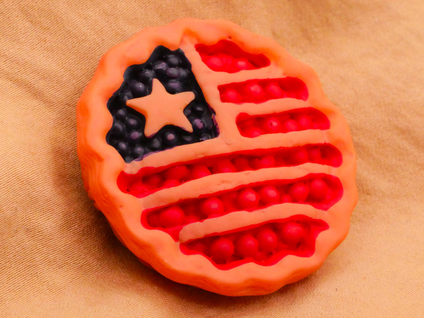 American Pie Flag Star Large Plastic Button 39mm
