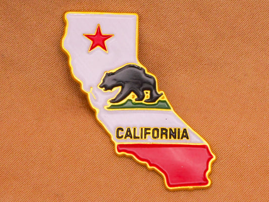 California State Flag Bear Star Enamel Metal Button 24x32mm