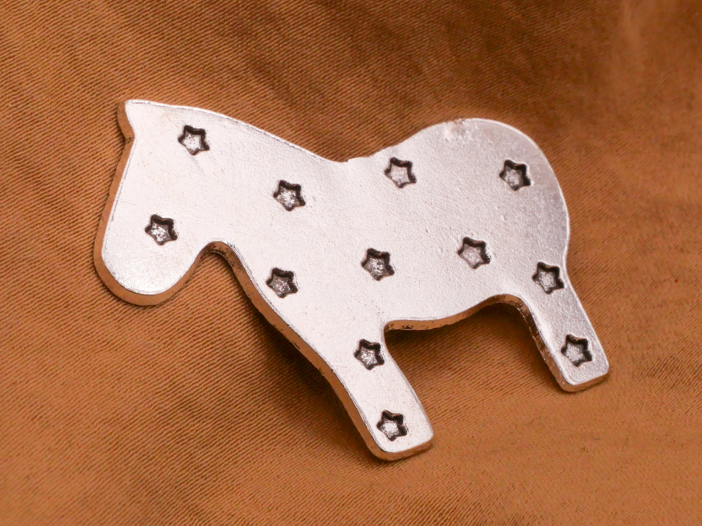 Donkey Democratic Party Star Design Large Metal Button 33x40mm