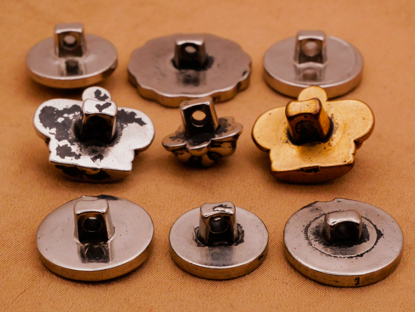 Royalty Crown or Carriage Metallized Plastic Button Various 11-19mm