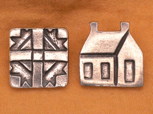 Quilt Block Danforth Pewter Metal Button Various 16-17mm